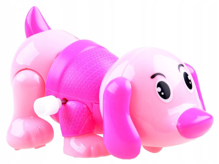 

Piesek plastikowy nakręcany10cm -różowy