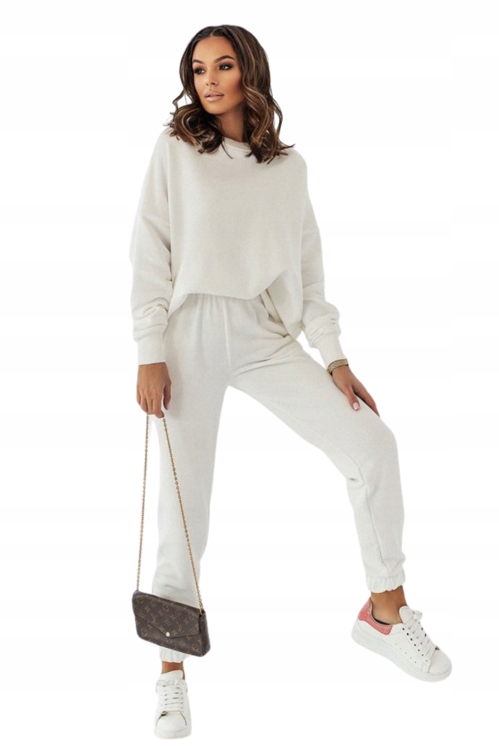 Měkké Bavlněné Joggery Meruňkové Krémové Xs/s