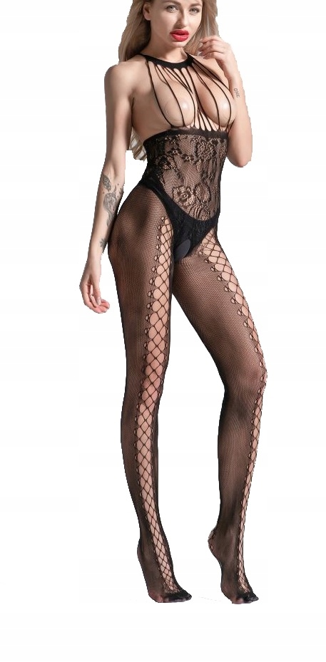

Sexy Bodystocking Siatka Kabaretka Dziurka W Kroku