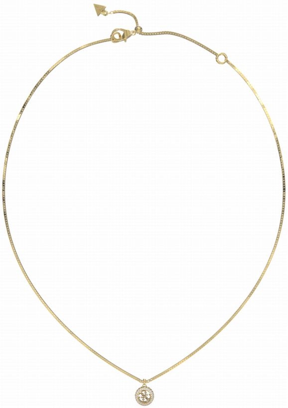 Zlatý Elegantní Dámský Řetízek Guess 4G Crush S Logem 4G A Krystaly Set
