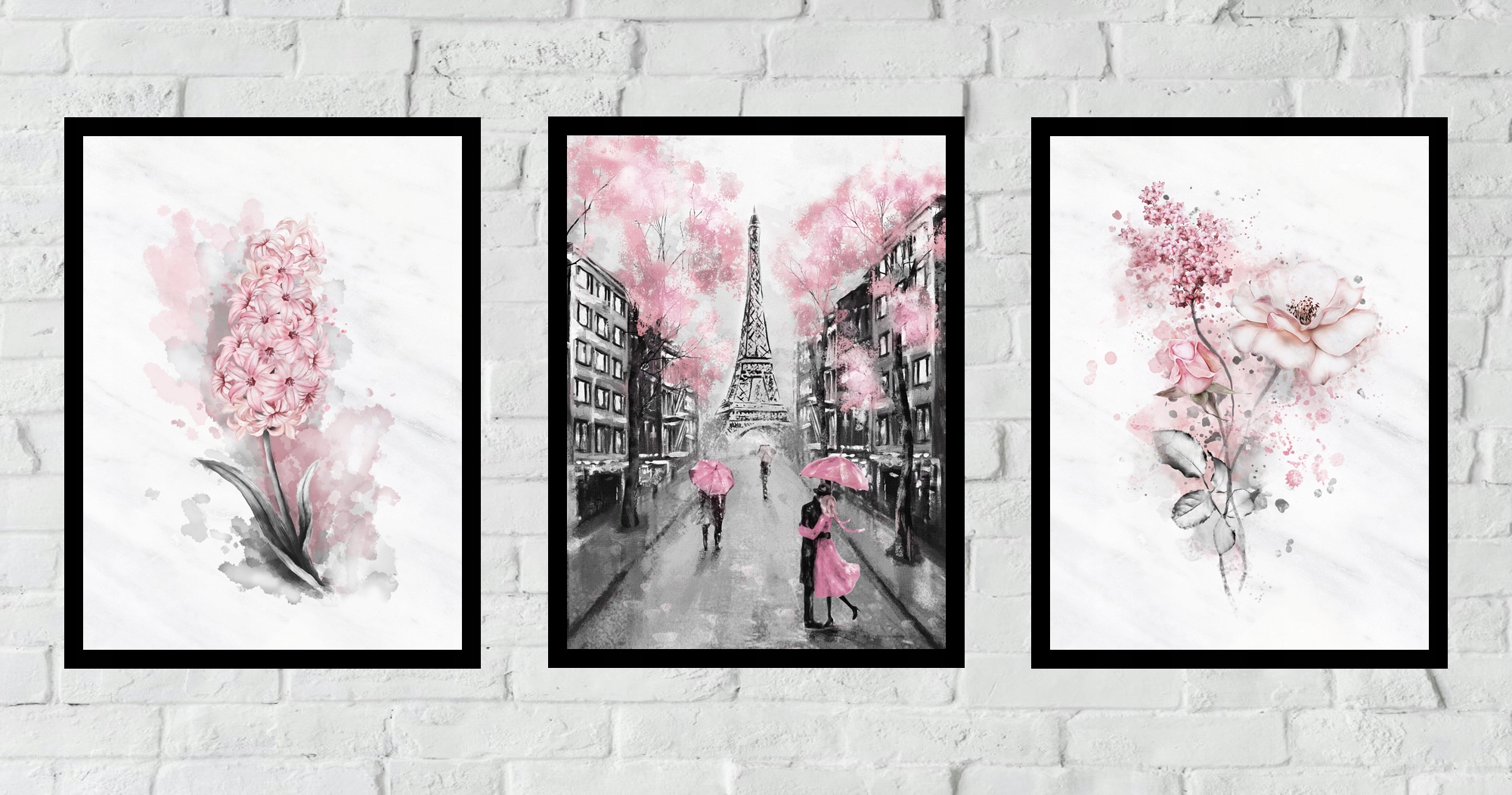 30x40 OBRAZY RAMIE PLAKATY RAMKA BOHO PARYŻ KWIATY Marka inna