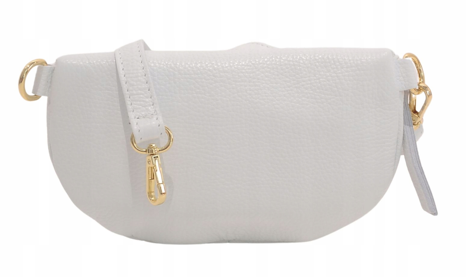 Skórzana Torebka LAURA BIAGGI nerka saszetka skóra naturalna Logo Kolor biały