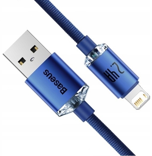 BASEUS MOCNY KABEL USB DO LIGHTNING IPHONE IPAD PRZEWÓD OPLOT 2.4A 1.2M