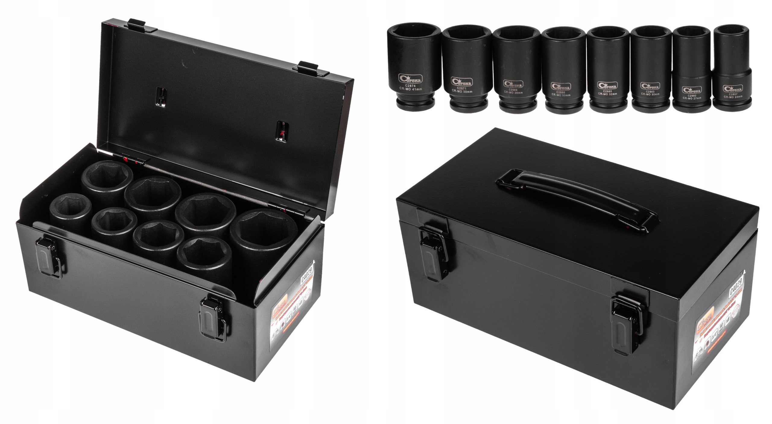 ZESTAW NASADKI UDAROWE 3/4 24-41mm DŁUGIE CORONA