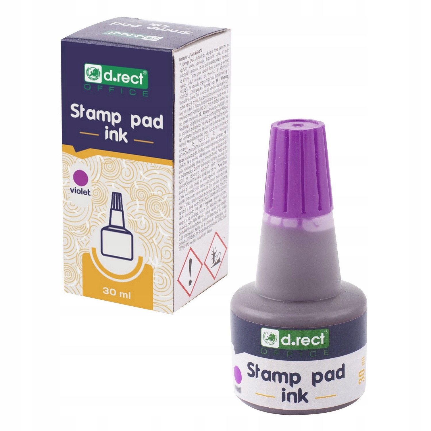 Tusz do stempli D.RECT fioletowy 30ml do pieczątek