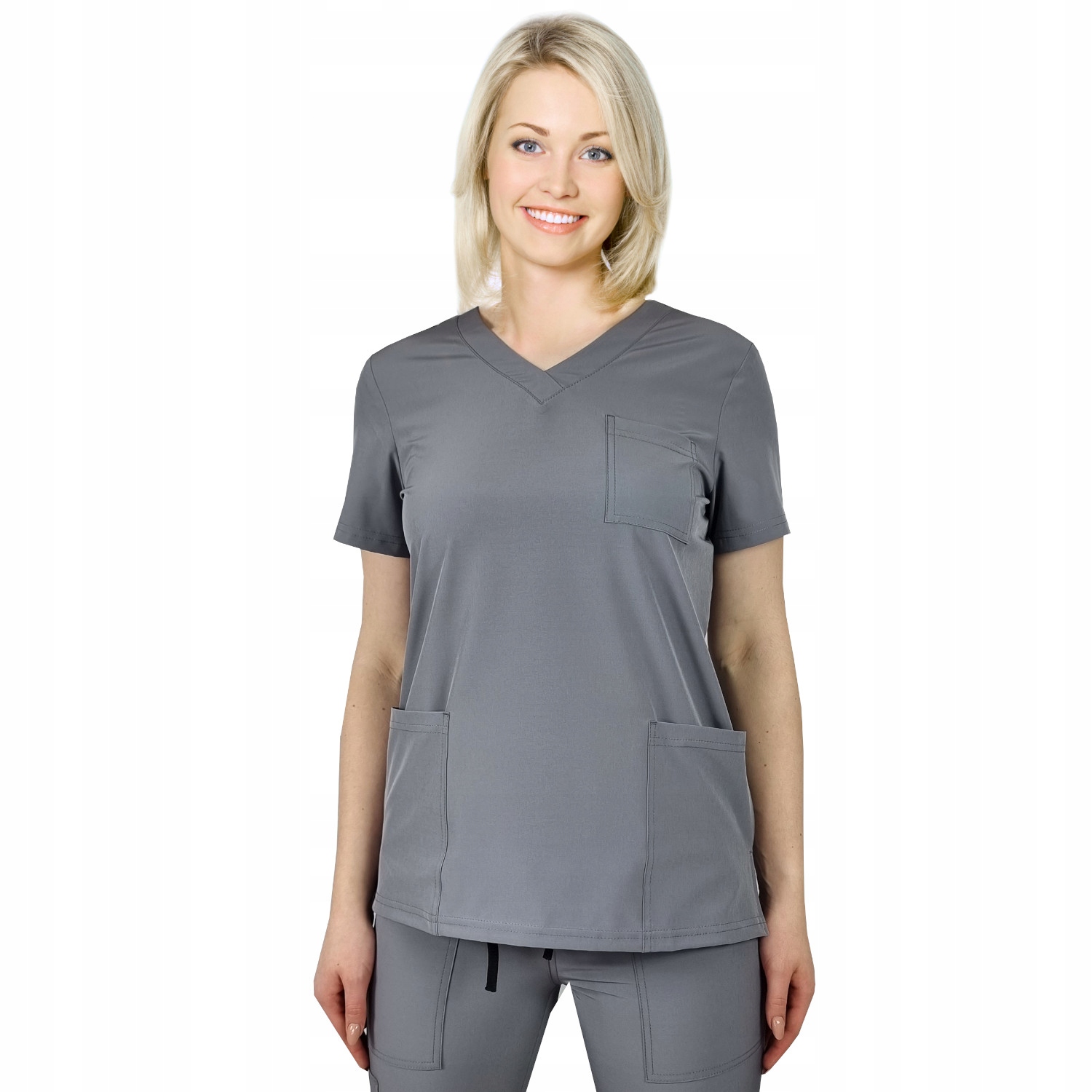 

Bluza medyczna elastyczna szara Regular Fit S