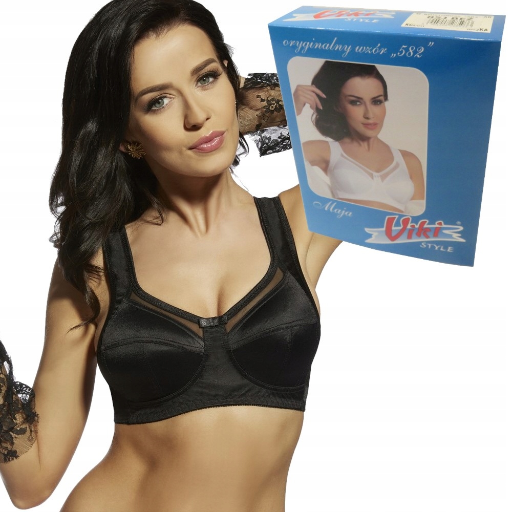 Viki 582 biustonosz Maja miękki duże rozmiary Czarny 85F