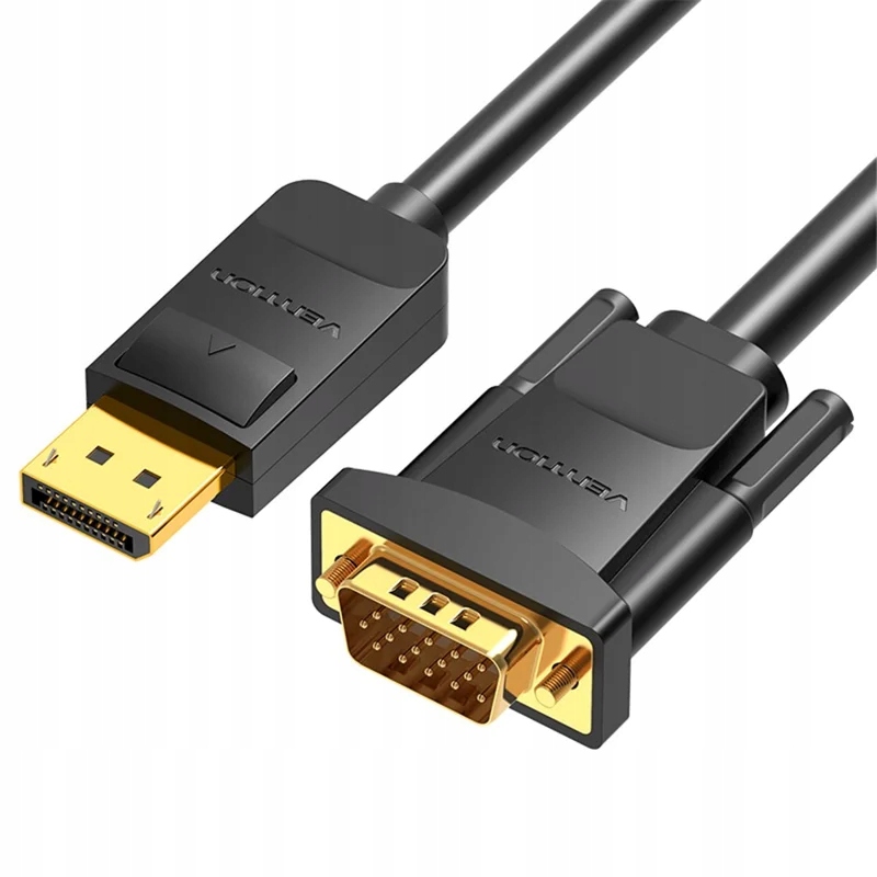 Kabel/adapter DisplayPort Vga 2 m czarny, Full Hd, plug&play