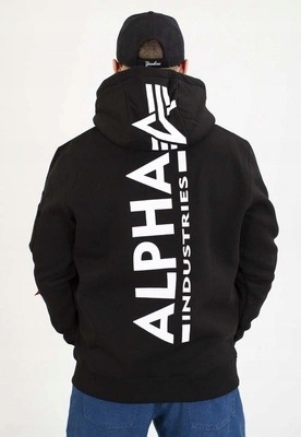 Mikina Alpha Industries S Kapucí BackPrint 178318 černá