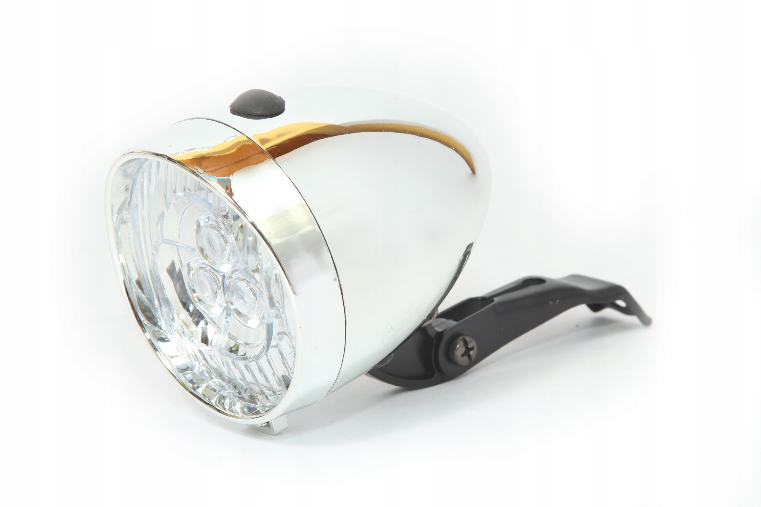 ŚWIATŁO LAMPKA ROWEROWA PRZÓD w stylu RETRO srebrn