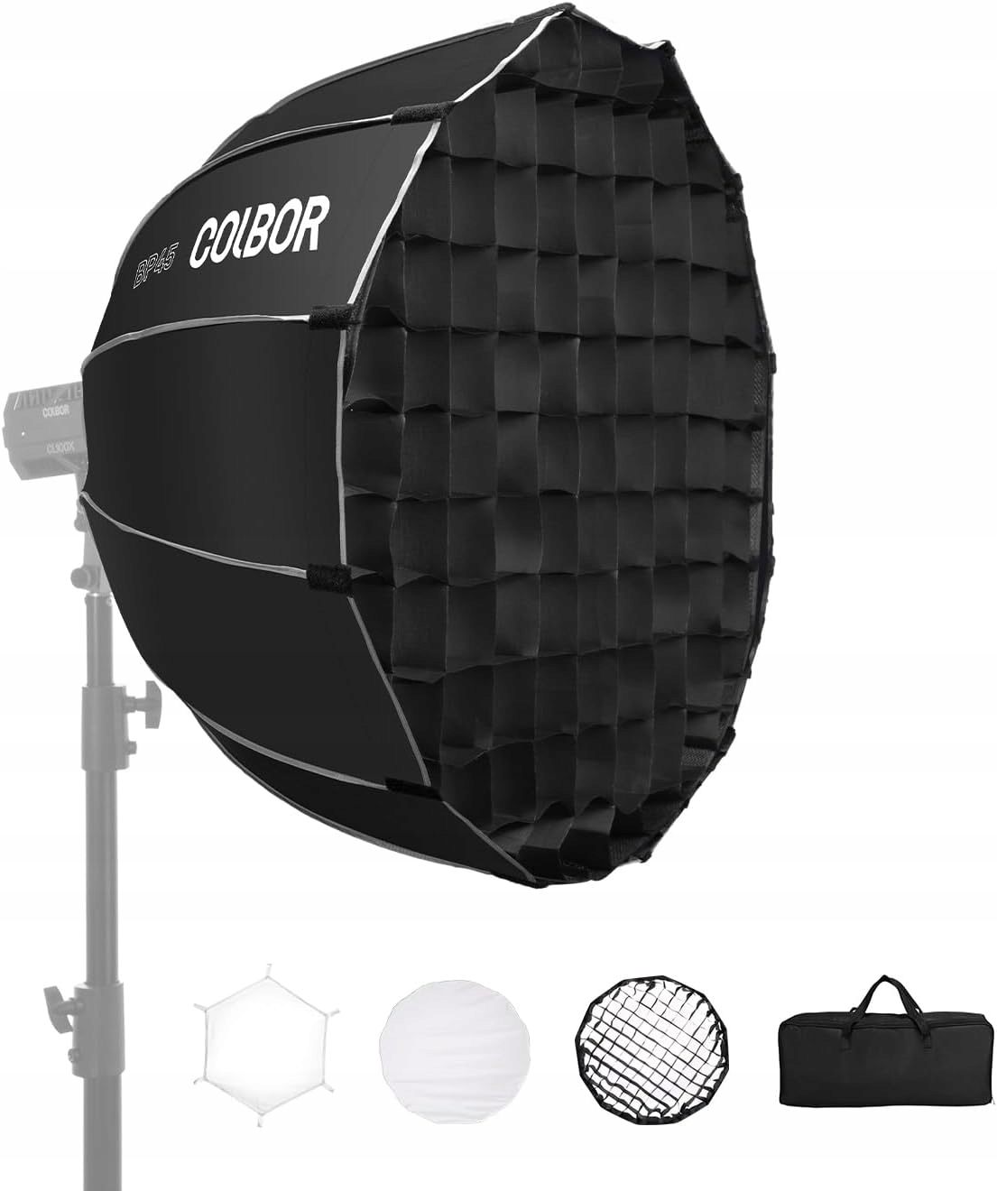 Parabolický Softbox Osvětlení Videa 45 CM Colbor BP45 Skládací Sada