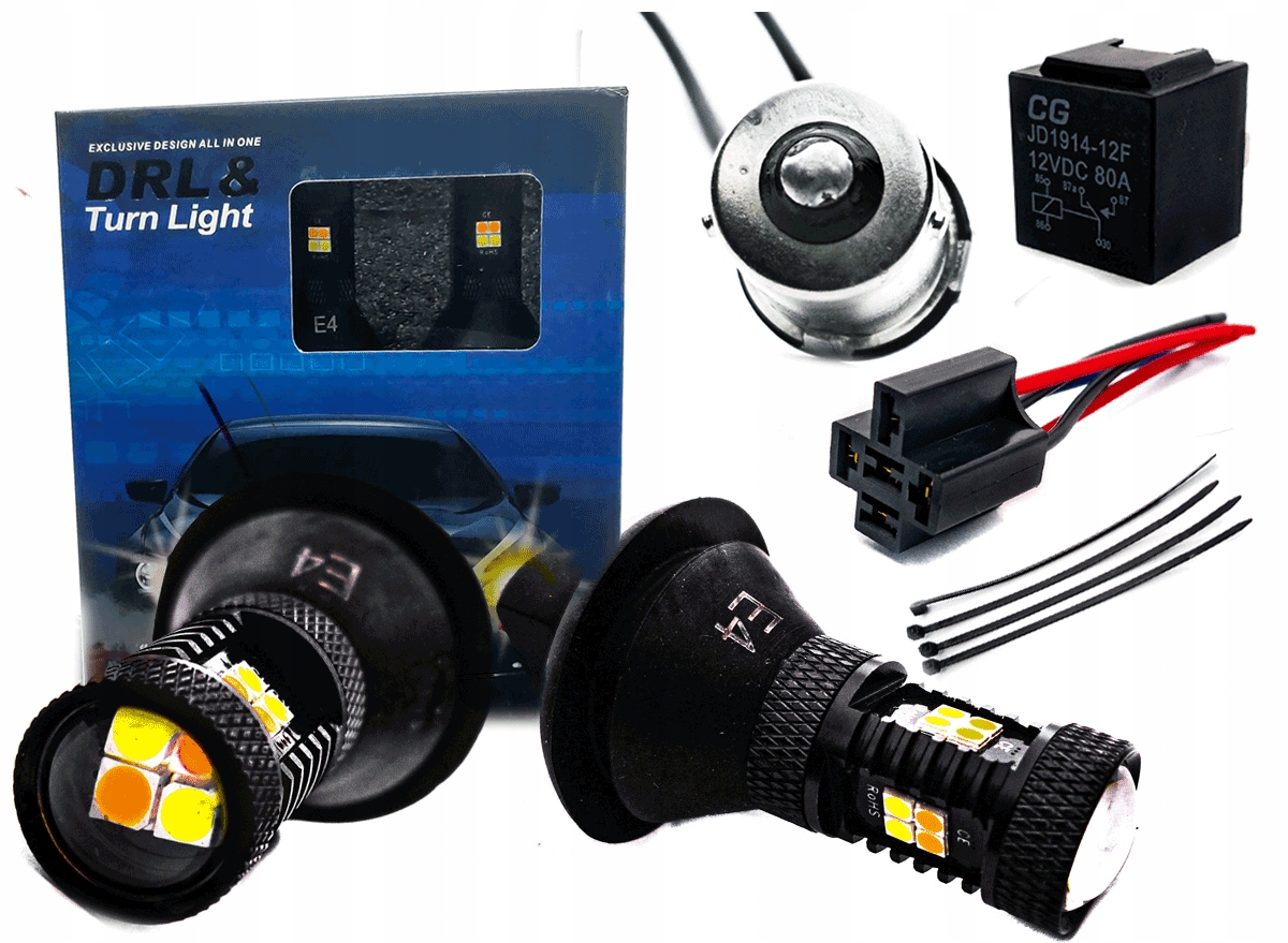 50 2w1 - Индикаторы направления + дневные светодиодные 2in1 DRL BAU15S PY21W