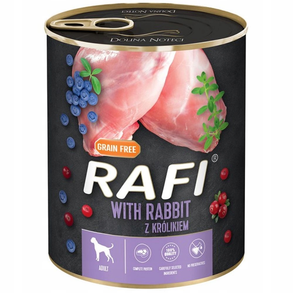 Rafi karma dla psa z królikiem zestaw puszka 12 x 800 g