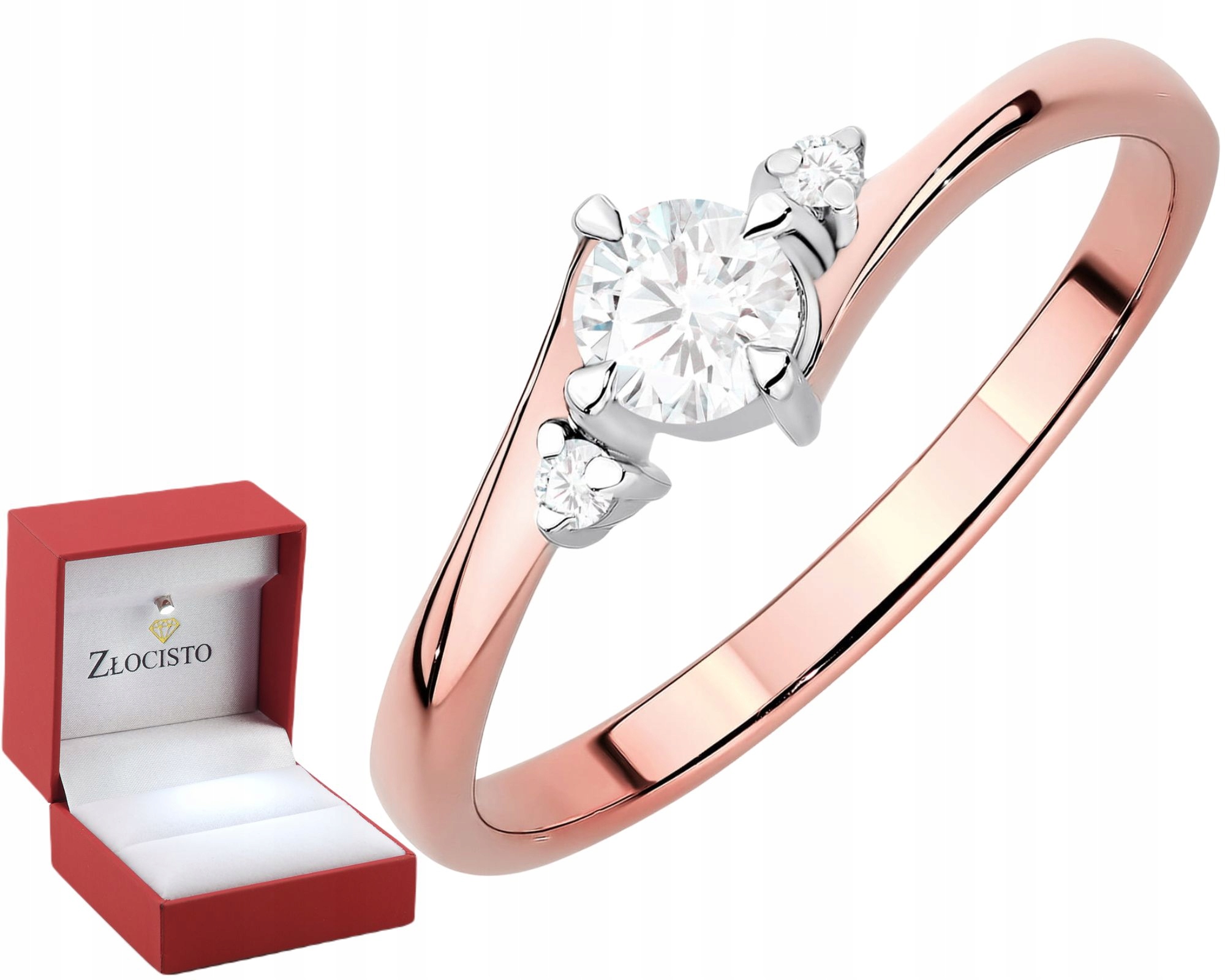 Prstýnek Laboratorní Brilianty Růžové Zlato 585 Gravírování Bonus