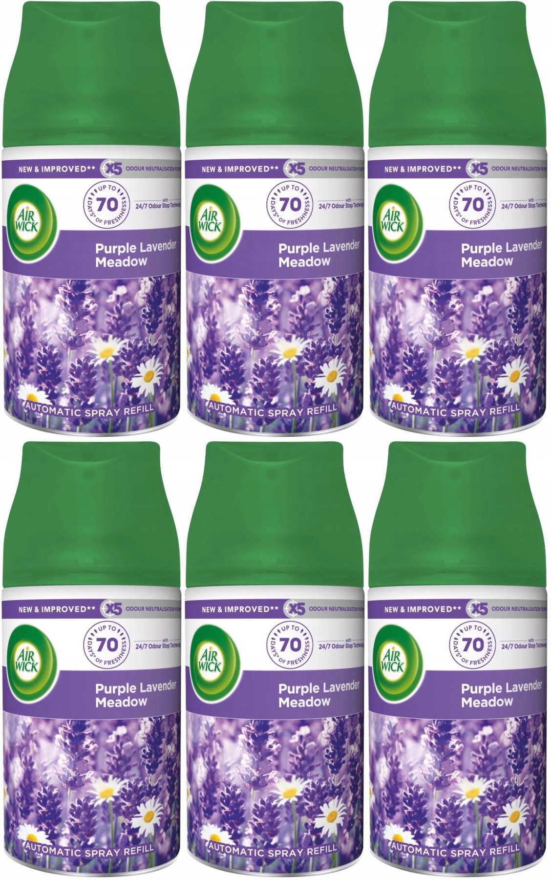 Levně Air Wick Automatická náplň do osvěžovače vzduchu Purple Lavender Meadow (Fialová levandulová louka) 250 ml x 6 kusů