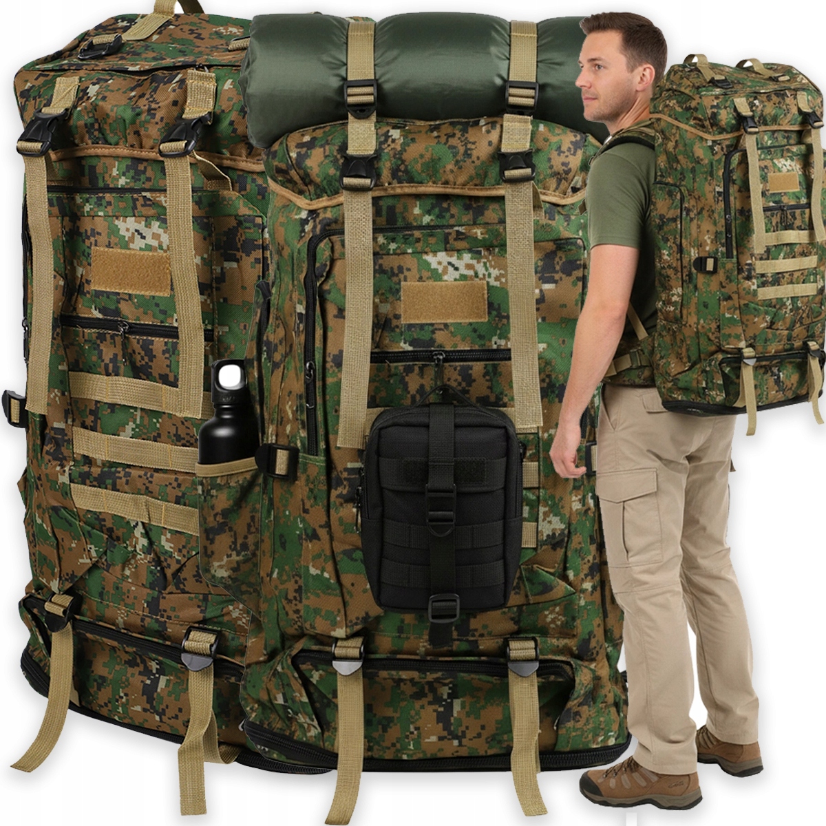 Plecak Wojskowy Turystyczny Militarny Survival Taktyczny Army Green 100L