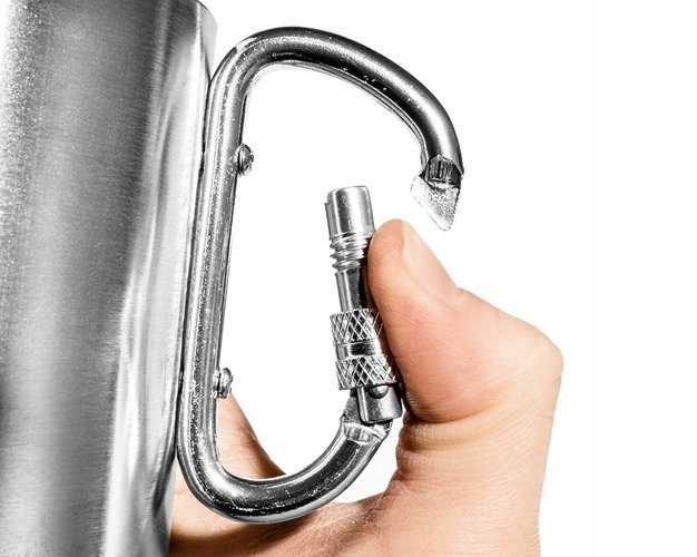 

Turystyczny Kubek Z Karabińczykiem Stalowy 300ML