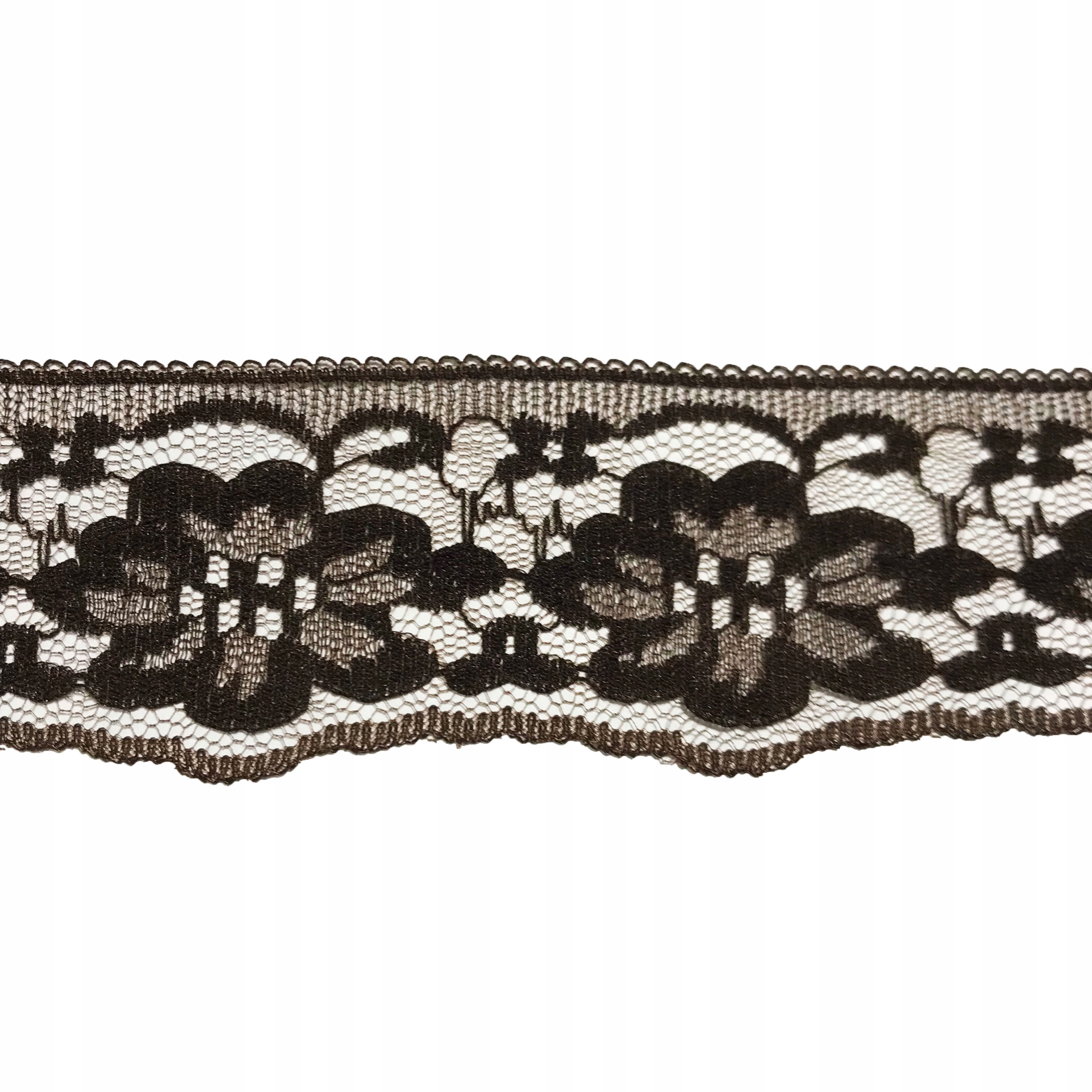 Koronka Ozdobna Stylonowa 45 MM Brązowa