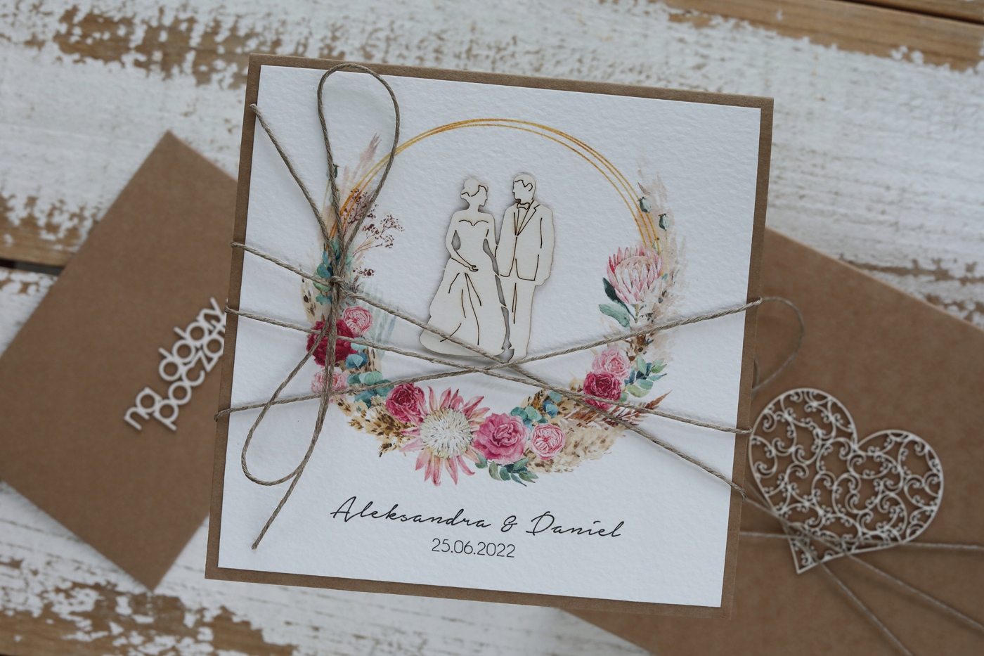 Svatební přání handmade boho s personalizací