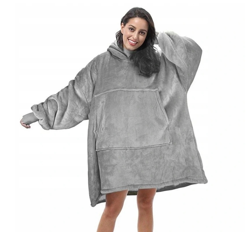 

Ciepła Bluza Koc Oversize Futrzak 2W1 Gruba XXL