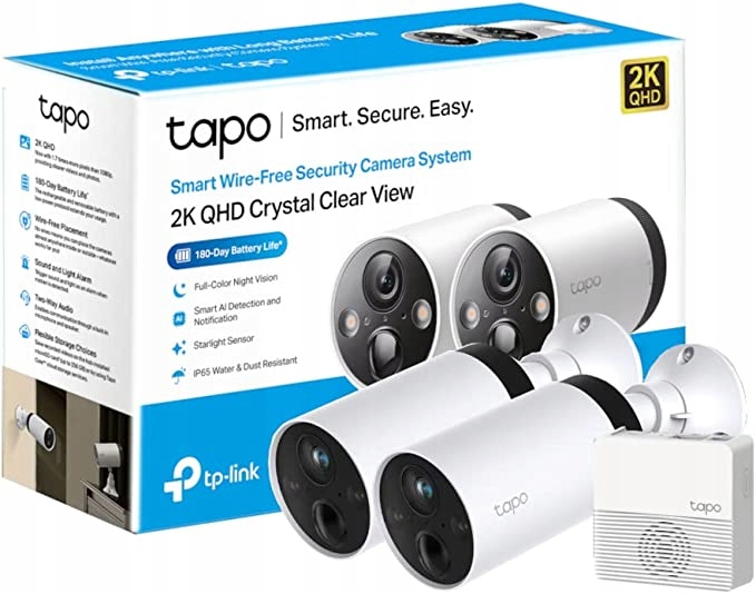

Dwie kamery Wi-Fi Ip +hub Tapo C420S2 Kolorowa noc