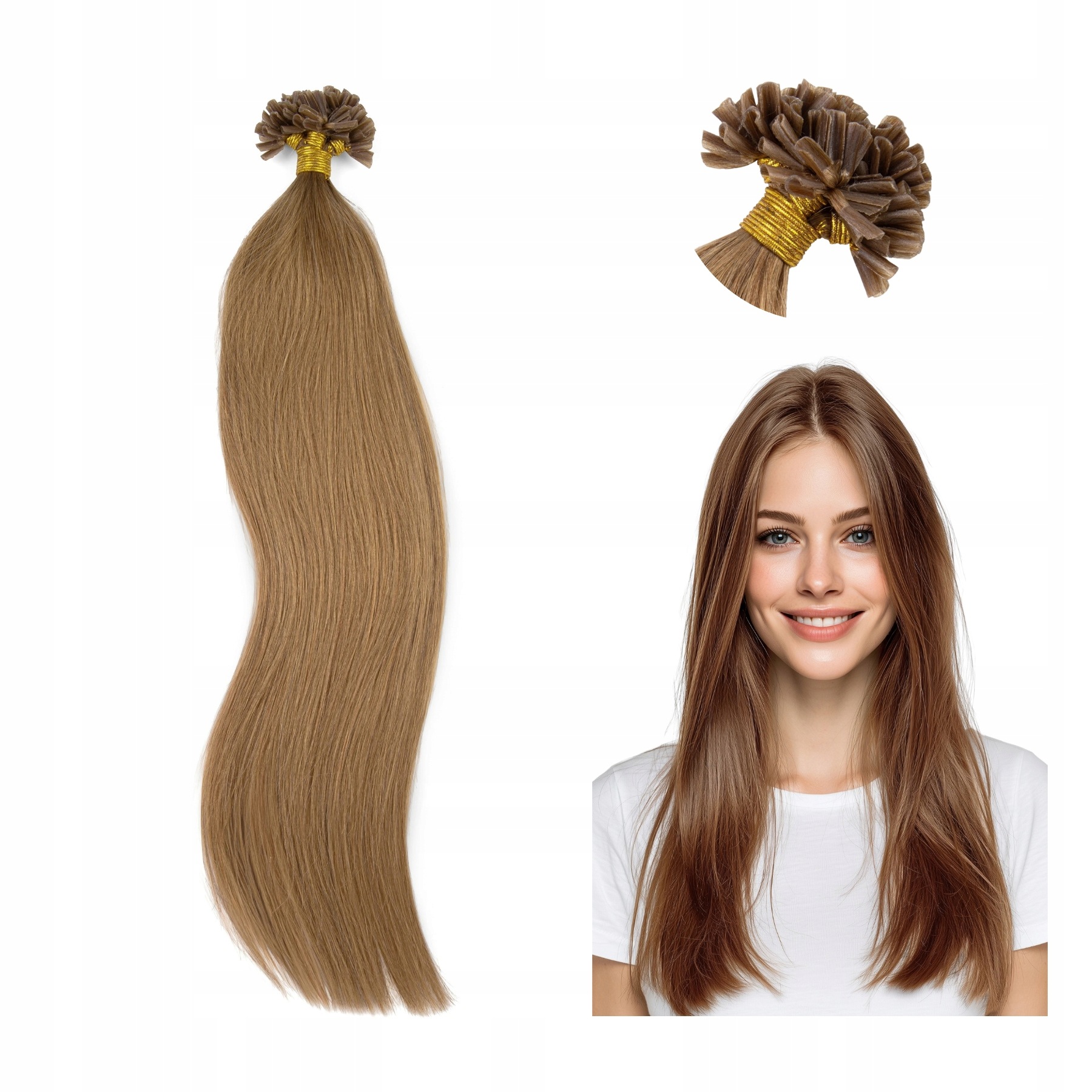 Přírodní Vlasy Připínací Keratin 50 cm 0,8 g 100 ks BestHair