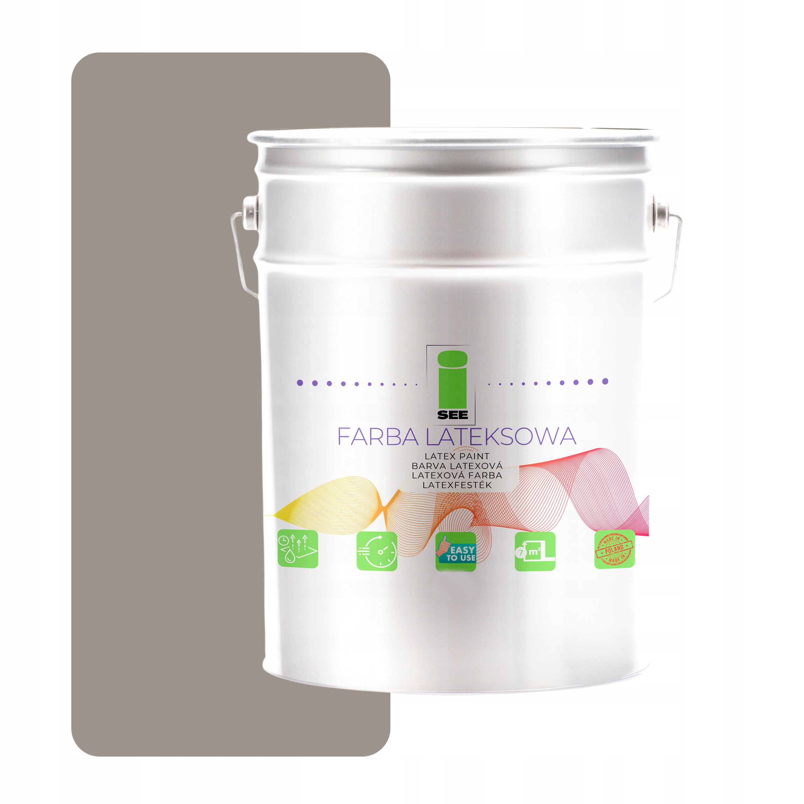 Latexová Farba Na Steny Priedušná Šedá Teplá 10 L Hypoalergénna