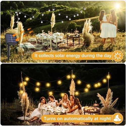 REALKY SOLARNE LAMPKI OGRODOWE GIRLANDA ŻARÓWKI 13.2M 60 LED IP65 — miniatura 5