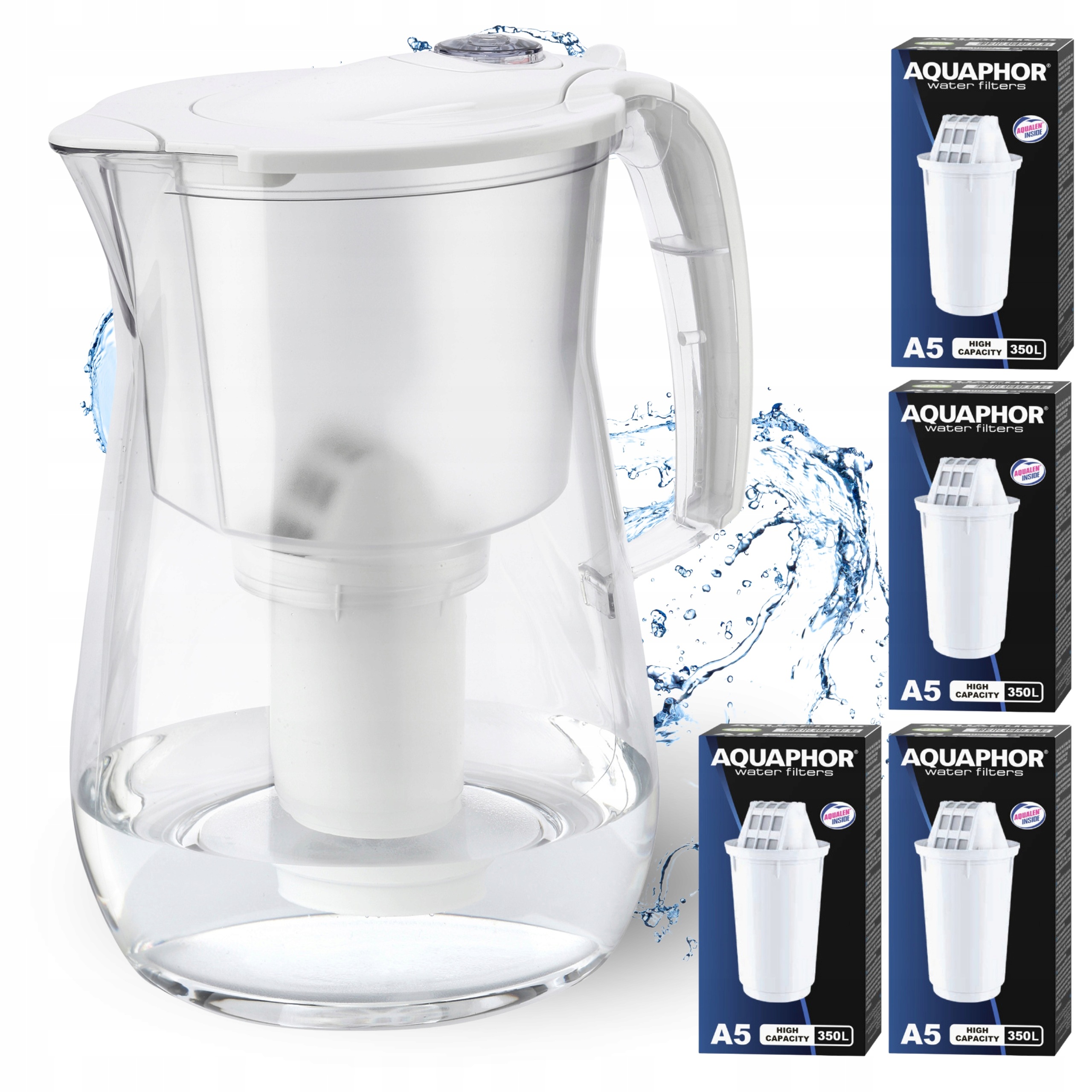 Filtrační konvice na vodu Aquaphor Provence Bílá 4,2L Velká, 4 filtry A5