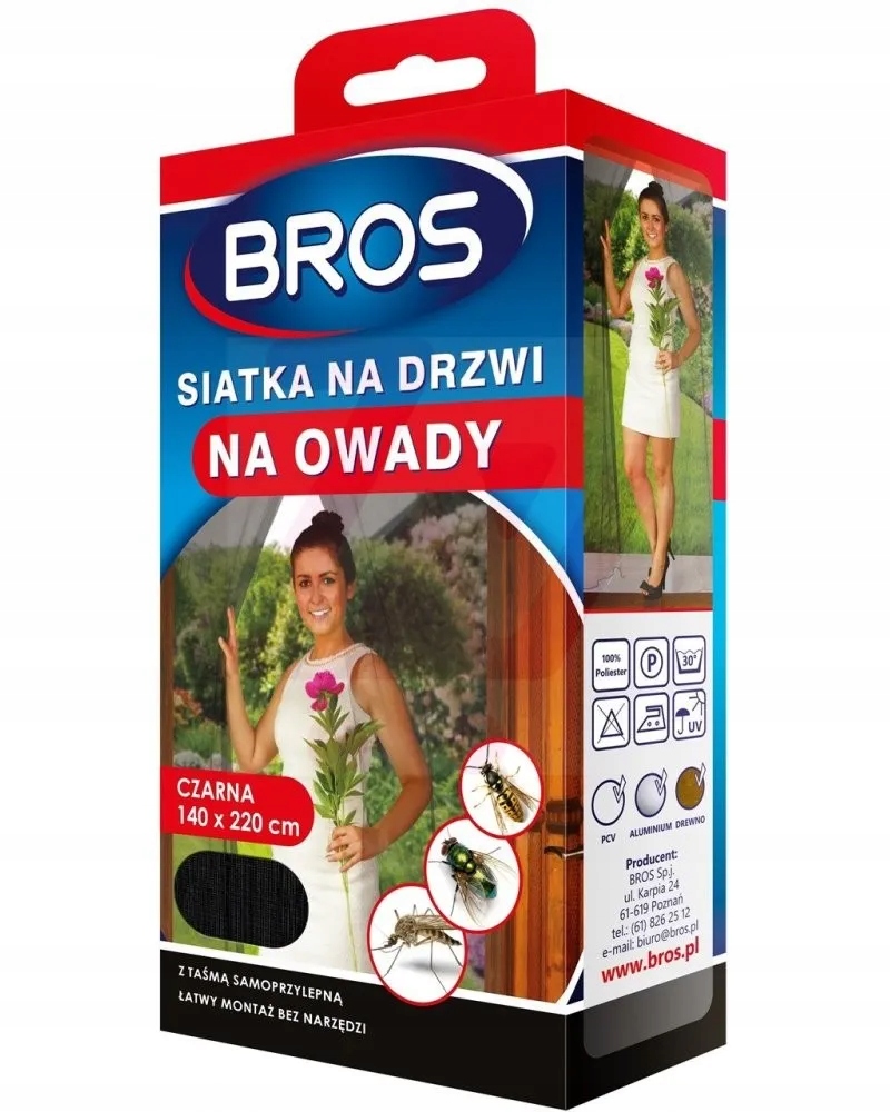 

Bros Siatka na drzwi Czarna, 1 sztuka