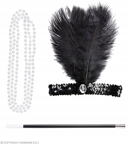 

Zestaw Retro Flapper Lata 20 Fifka Opaska Korale