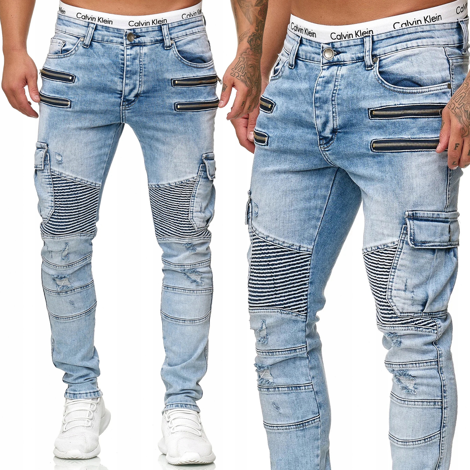 

Joggery Jeansy Spodnie Bojówki Jeansowe Męskie