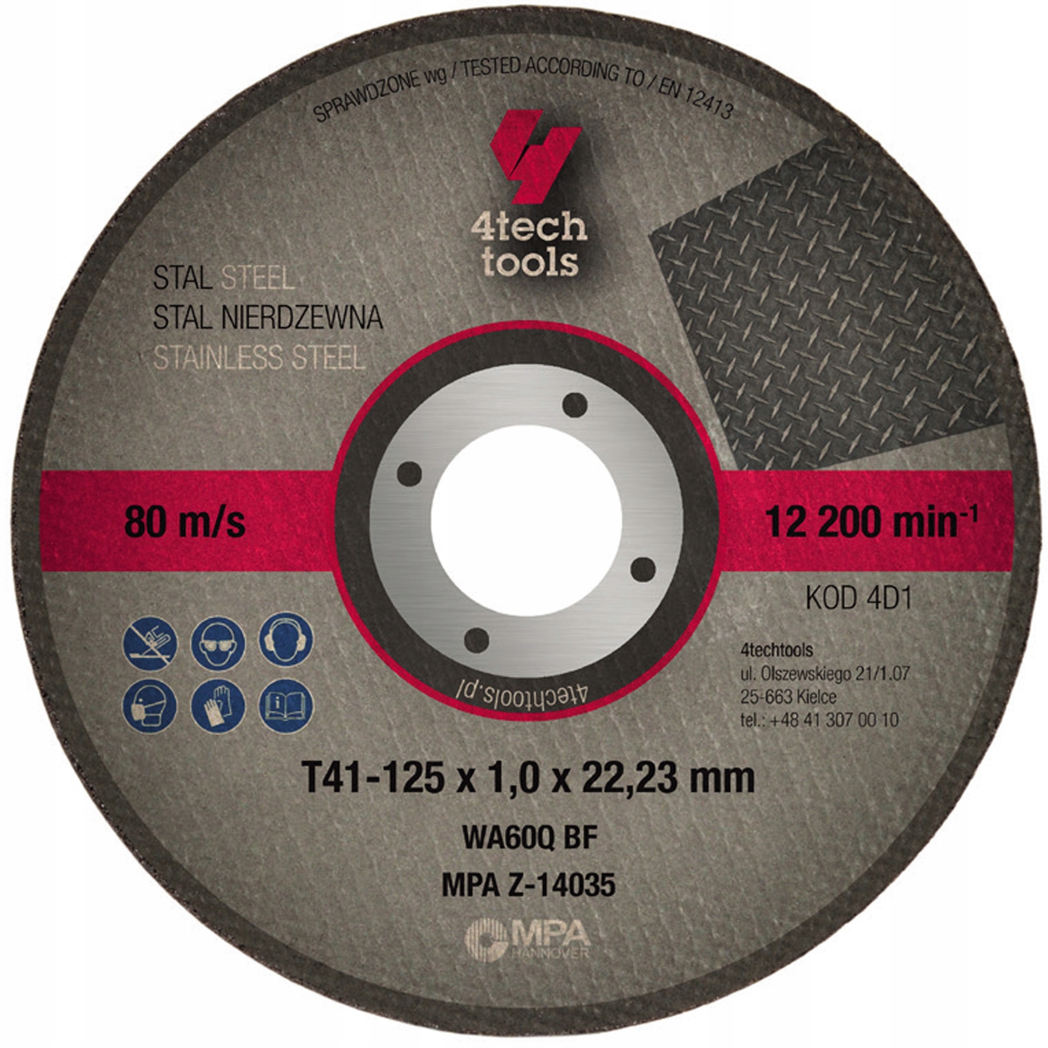 

Tarcza 125 mm do cięcia metalu stali 1 x 22,2