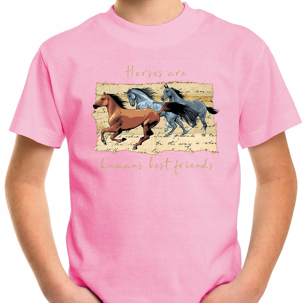T-SHIRT KOSZULKA DLA DZIECKA KONIE 140 SUPER JAKOŚĆ