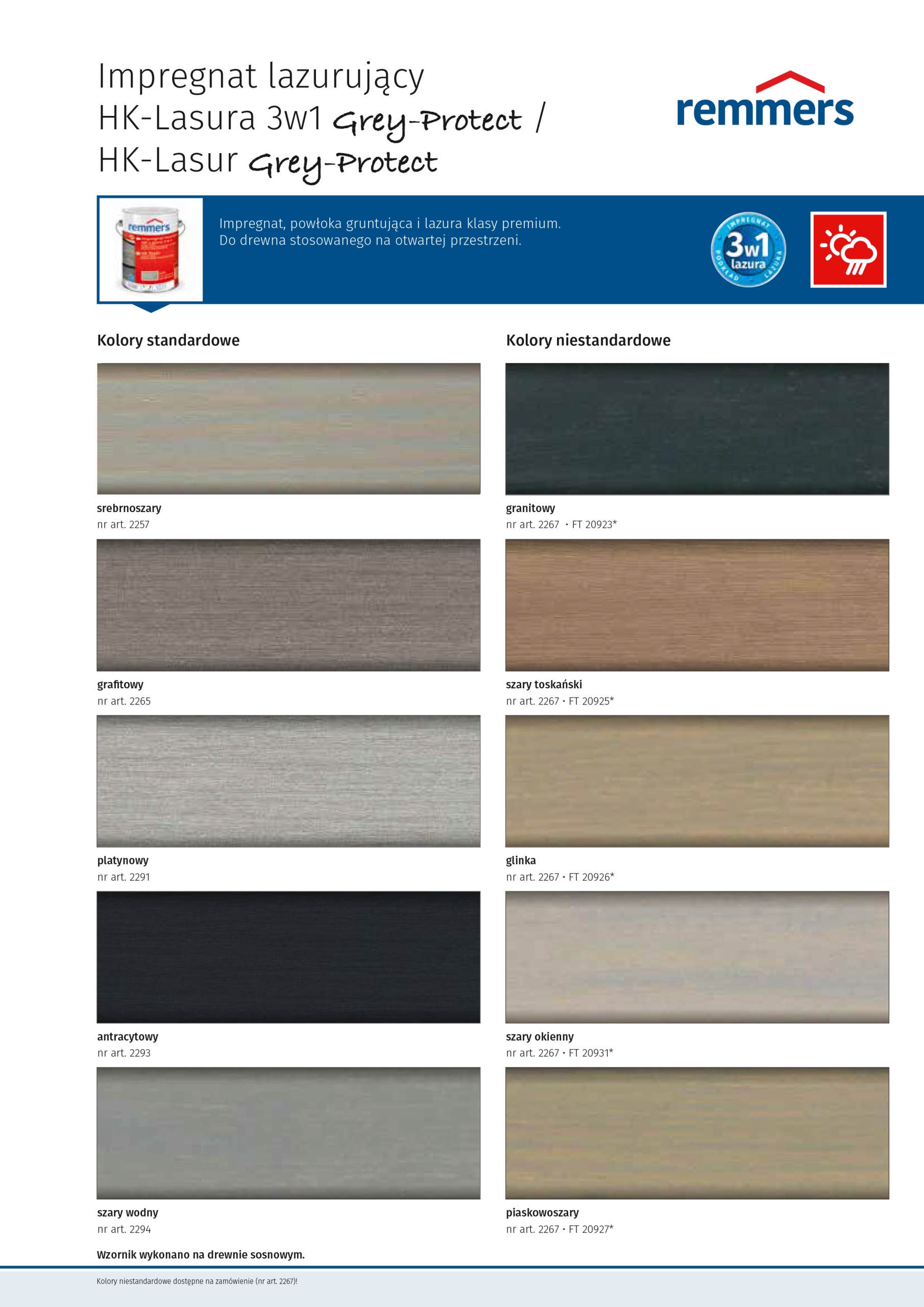 HK-Lazura do drewna 3w1 grey 2,5 L, PLATYNOWY Zastosowanie na zewnątrz