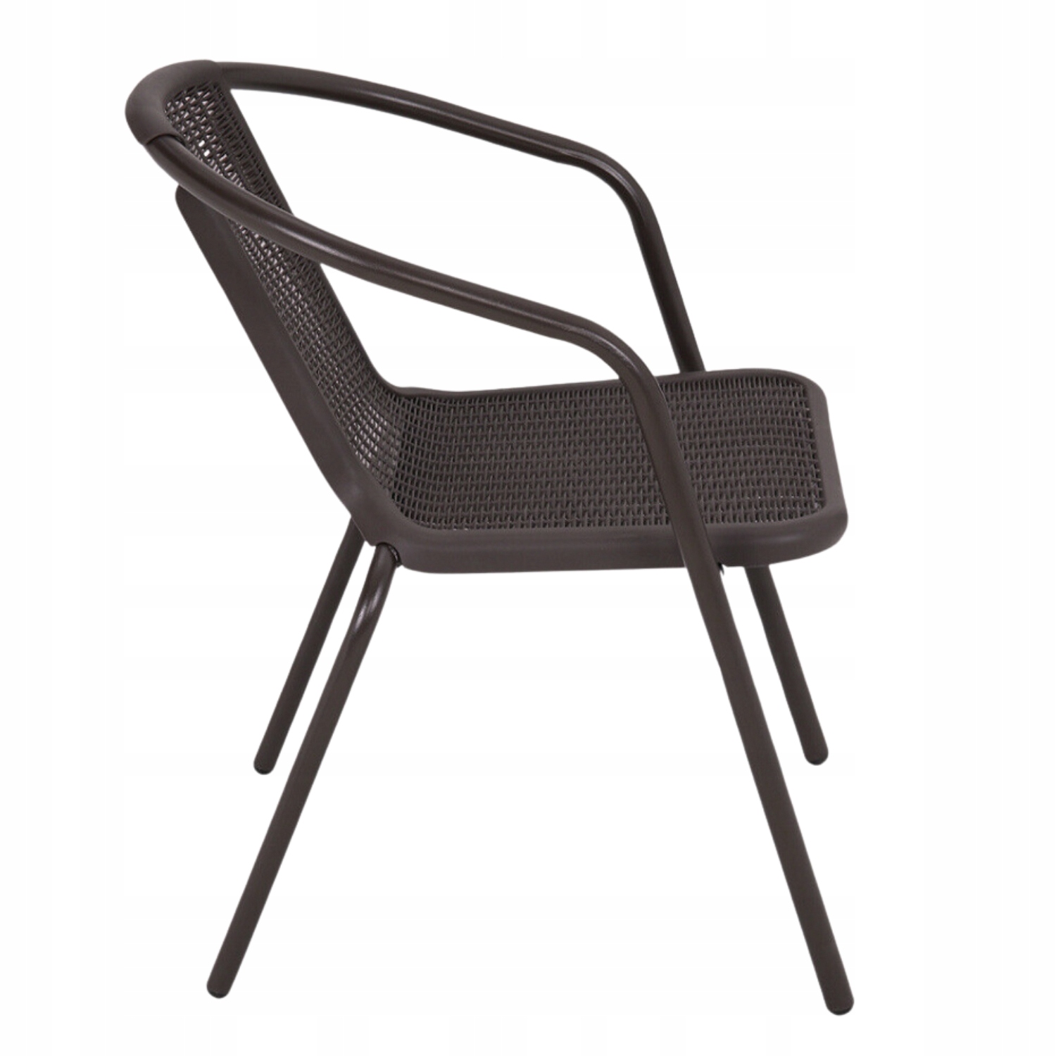 MOCNE KRZESŁO OGRODOWE METALOWE BRĄZOWE BALKONOWE TARASOWE PLASTIKOWE FOTEL Liczba sztuk w zestawie 1 szt.