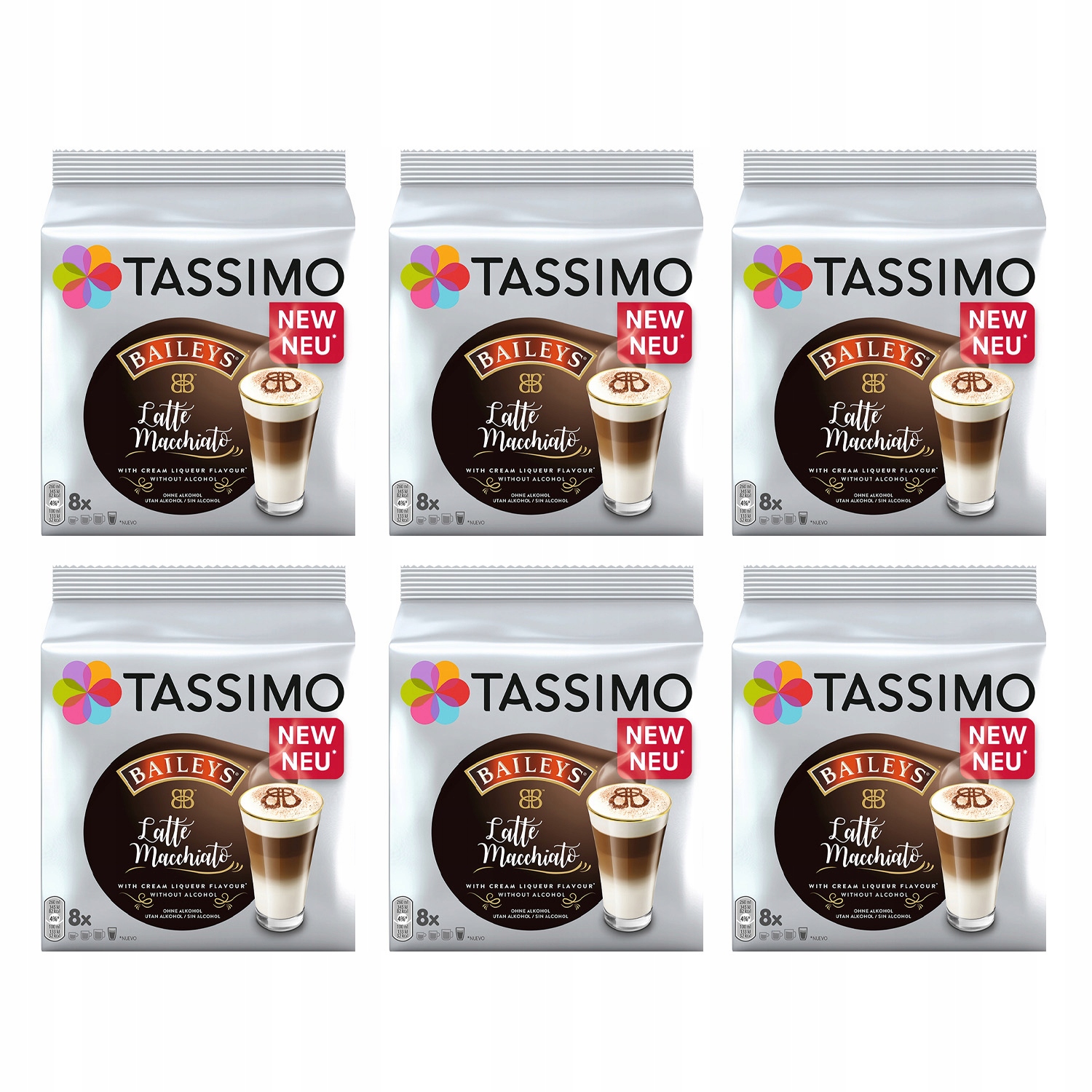 Kapsułki Tassimo Latte Macchiato Baileys, 5+1 opakowanie Gratis!
