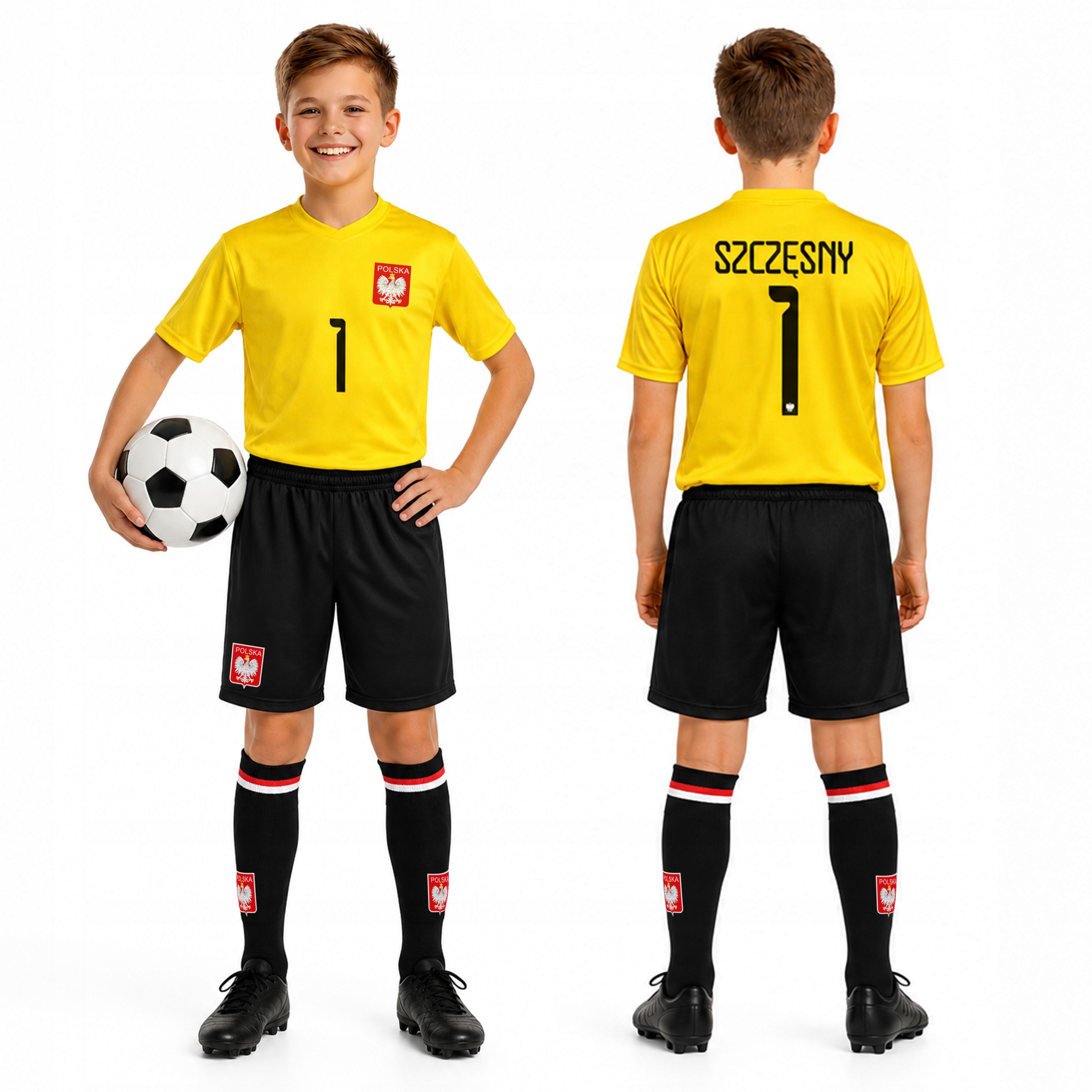 Strój piłkarski z getrami Szczęsny Polska -116cm