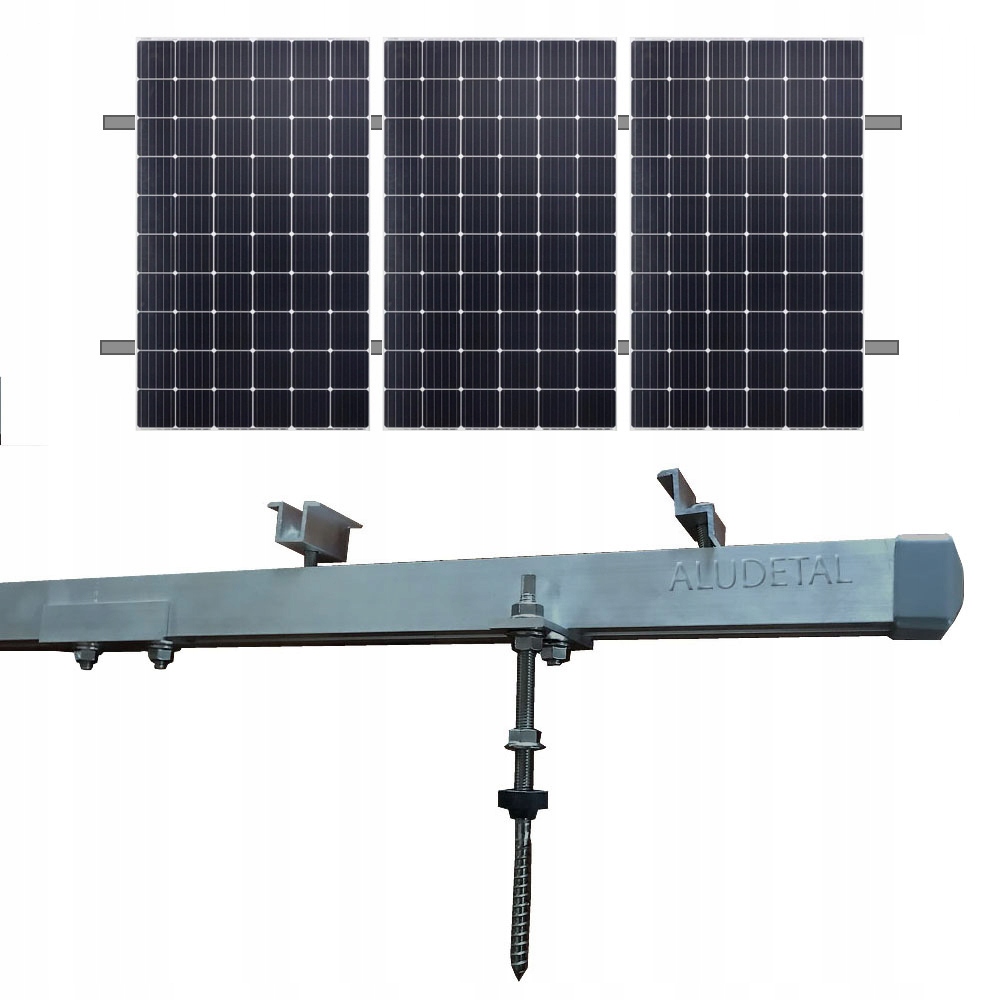 SYSTEM MOCOWANIA 3 MODUŁÓW PV NA DWUGWINTACH