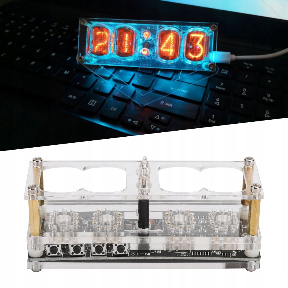 Nixie 4x IN-12 Rgb montážní sada Kit Pouzdro