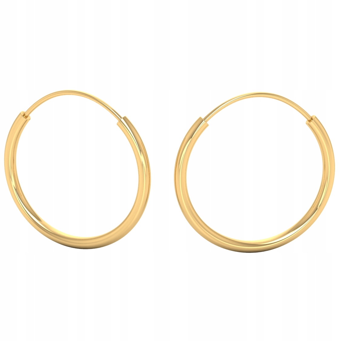 Zlaté Náušnice Kolečka Zlato Průměr 585 MM Průměr 16 MM