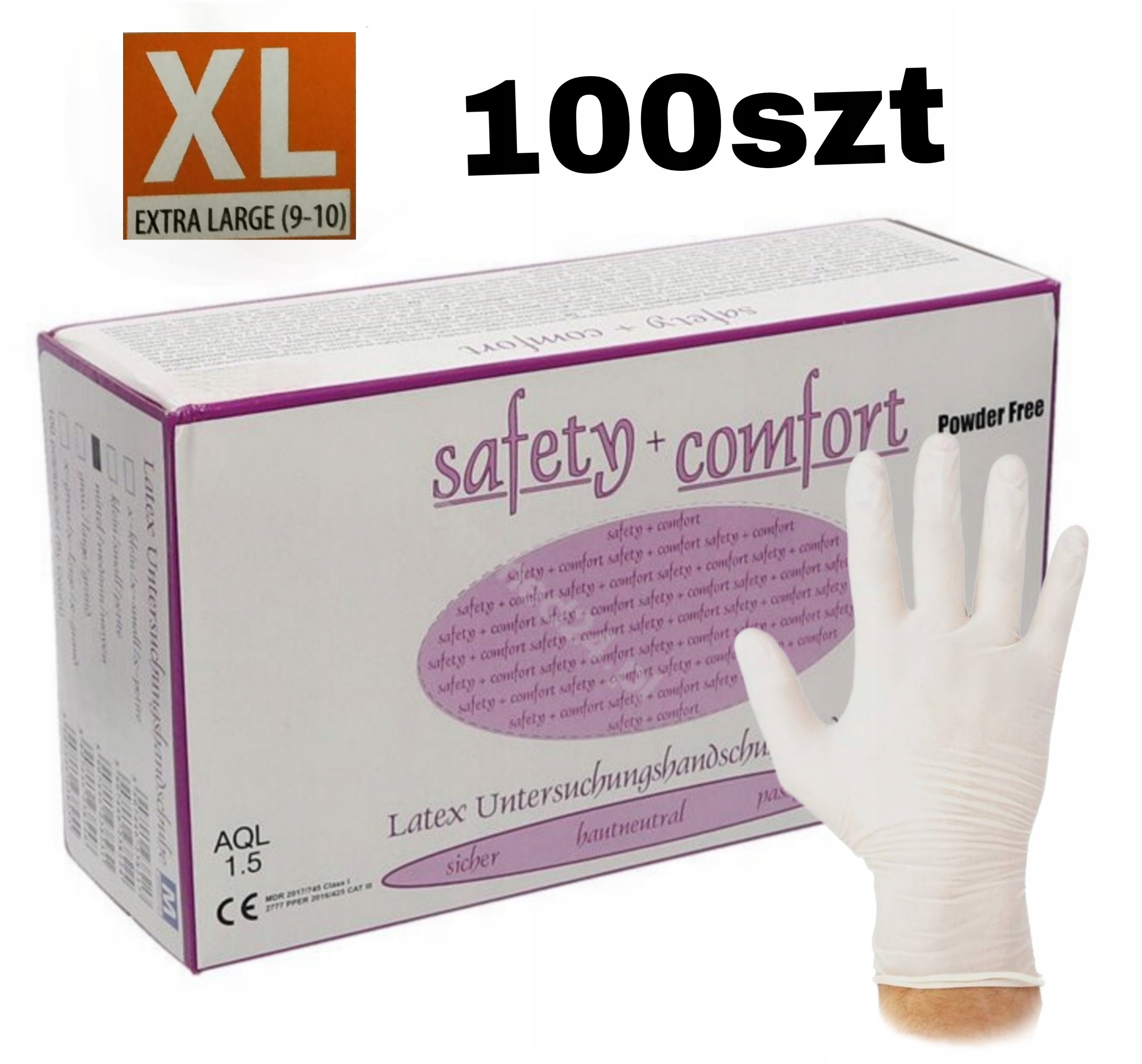 

Rękawice Lateksowe Rękawiczki Bezpudrowe 100szt XL