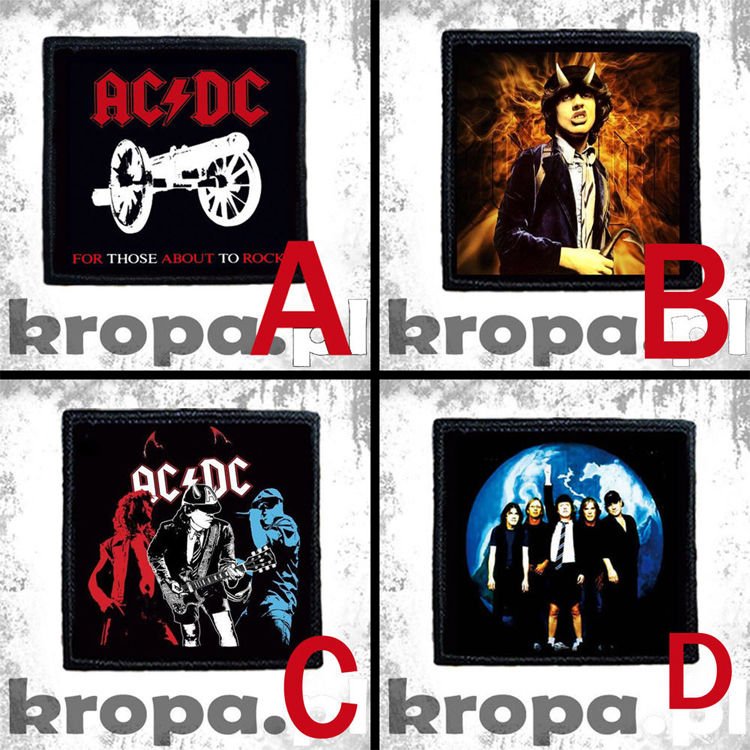 Naszywka AC DC 8 X 8 cm Dużo Wzorów! Marka Inna