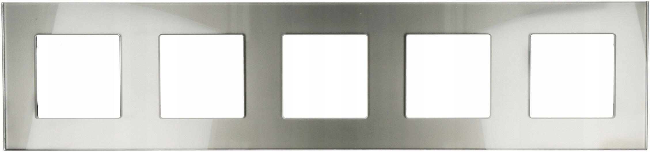 Rámeček Skleněný Pětinásobný Šedý Do Zásuvky 230 Zásuvek DC Smart Home 5F