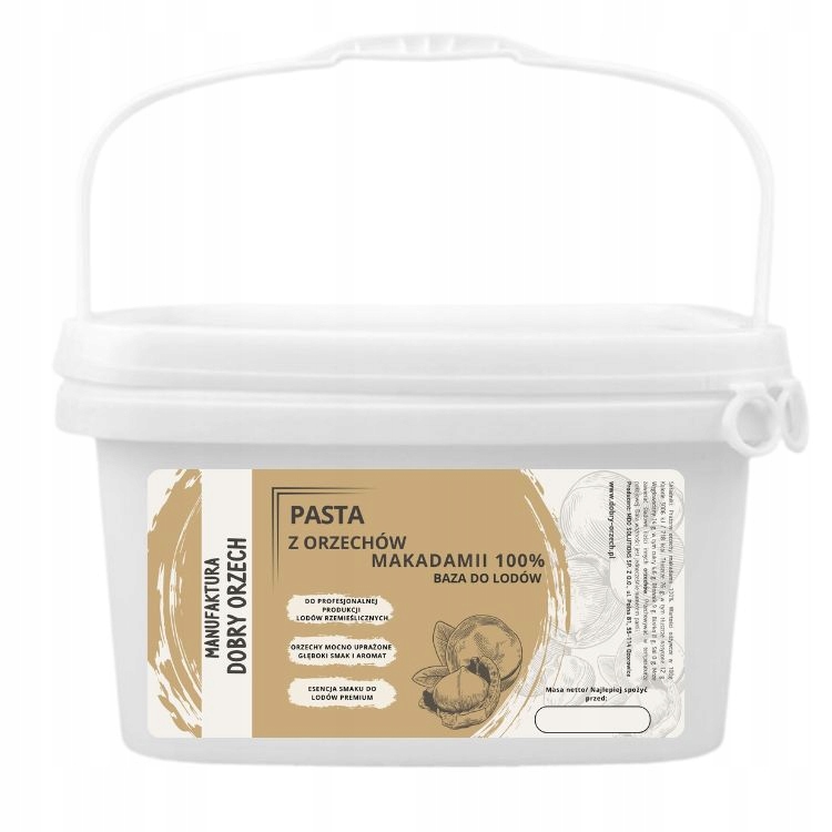 Levně Pasta z makadamových ořechů 100 % – pro výrobu zmrzliny 10 kg Dobry Orzech