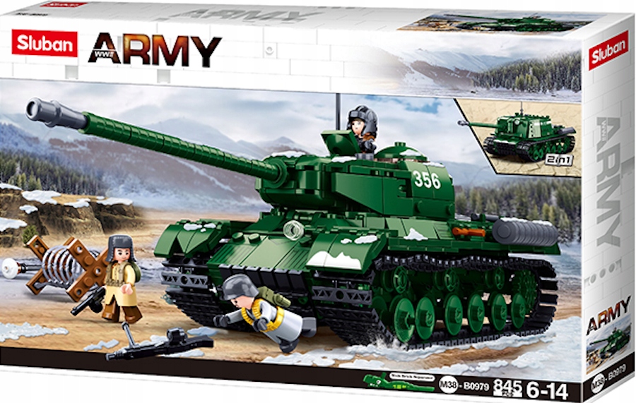Klocki Konstrukcyjne Sluban Czołg IS-2 SU-152 2w1 845 el na Dzień Dziecka