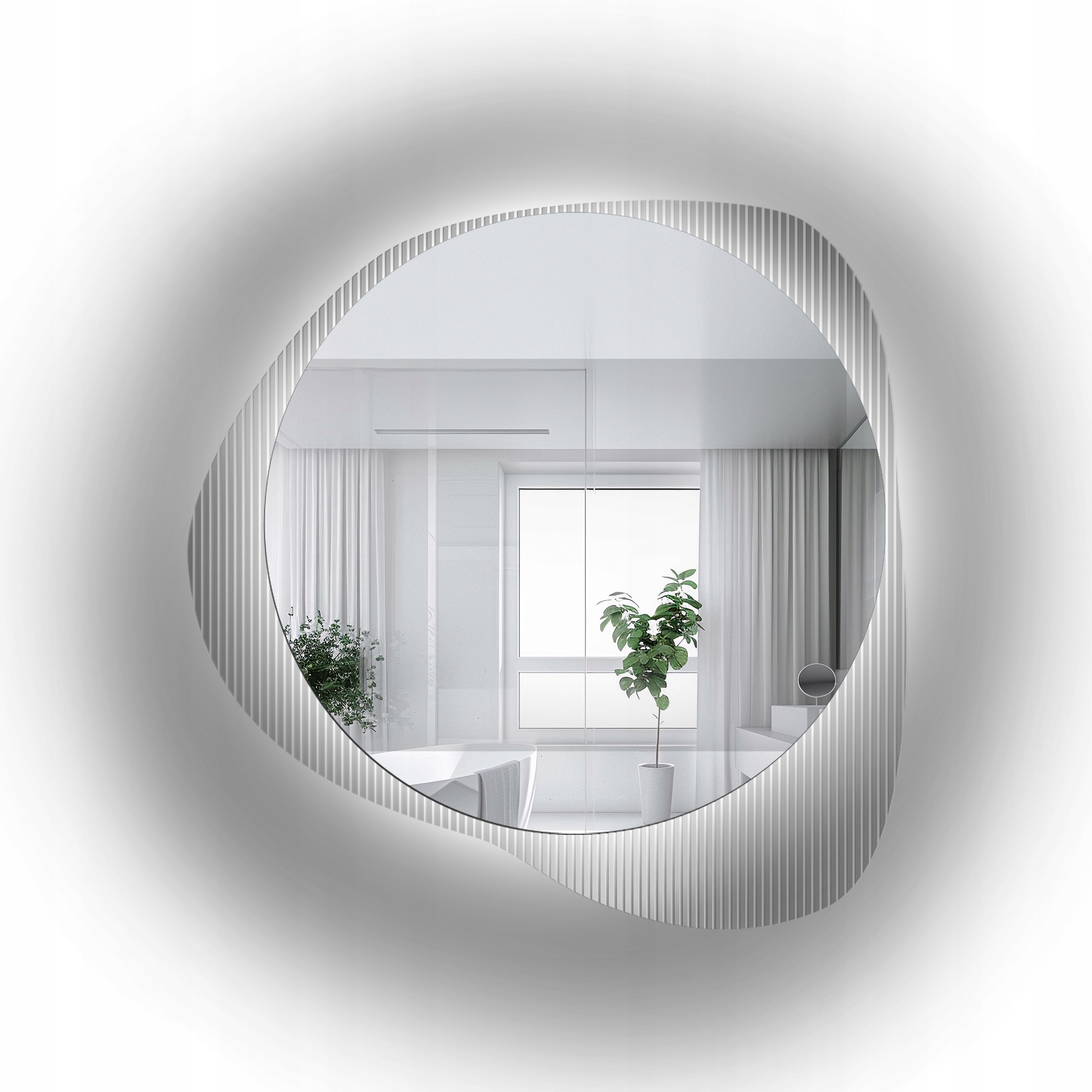 Zrcadlo na ornamentálním skle Luxora Elegra s Led podsvícením 140 x 142 cm