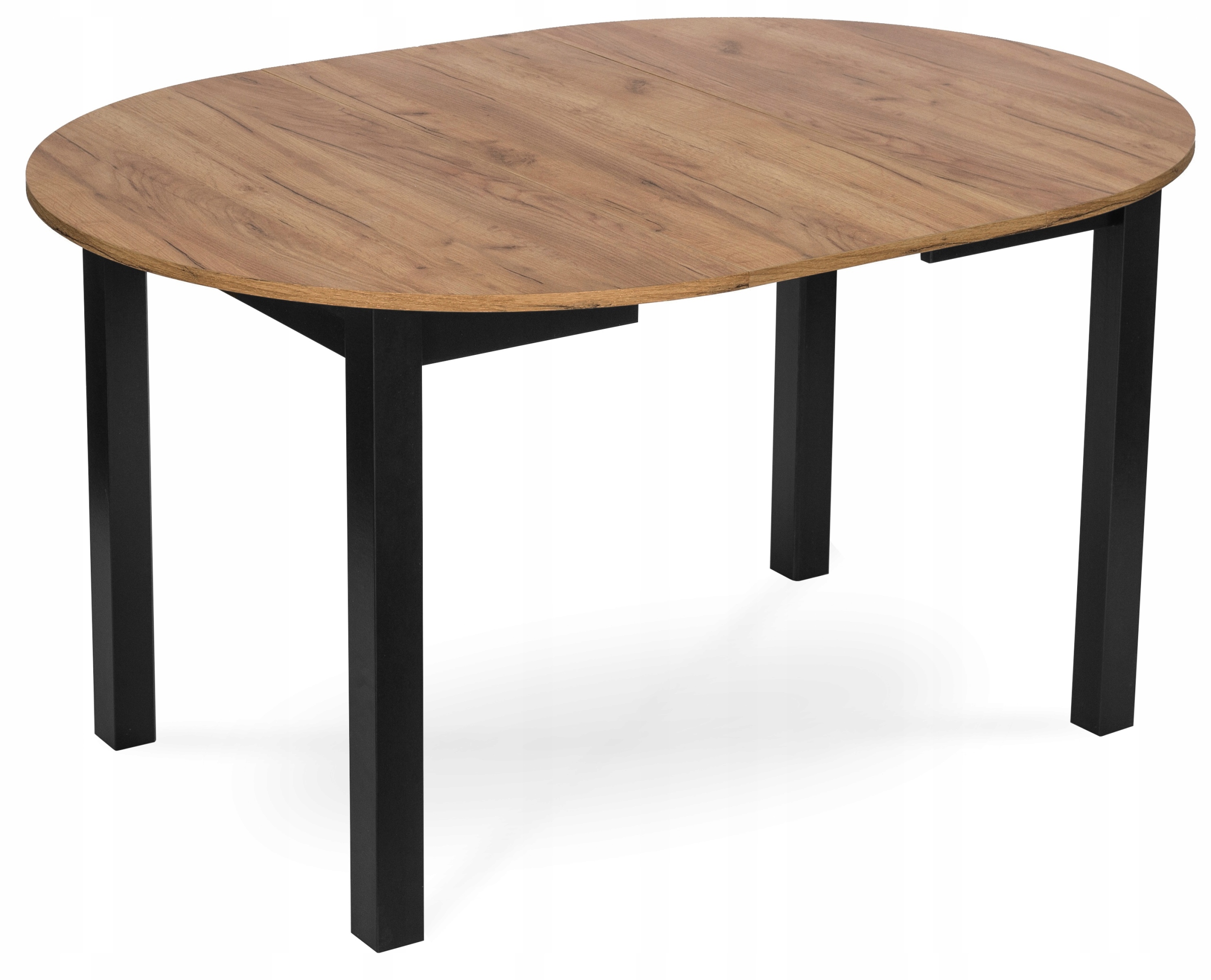 Stół Okrągły Rozkładany Kuchenny Do Jadalni Salonu Loft Craft Czarny HARRY Głębokość mebla 102 cm