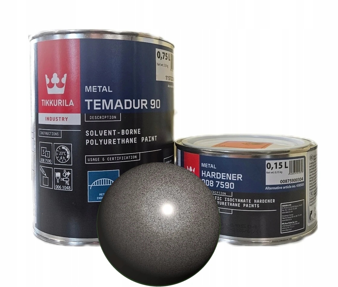 Tikkurila Temadur 90 [tml] Farba Pu Ral 840-M [Grafit Metalik] 1L