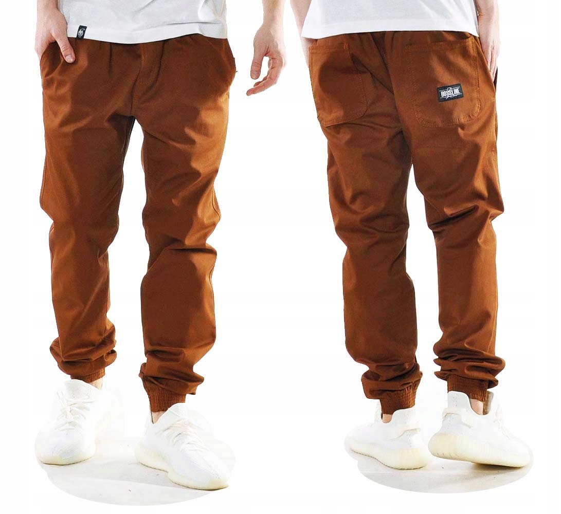 Spodnie XXL Bossline Casual Joggery Brązowe polskie luźne baggy